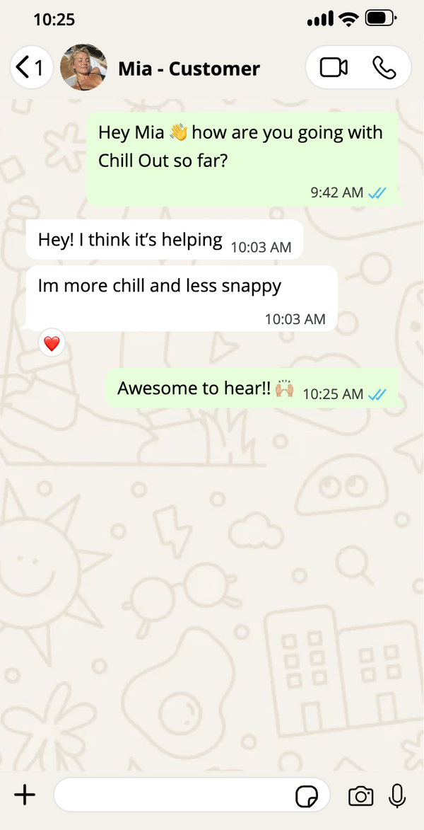 Mia, Customer · Chill Out