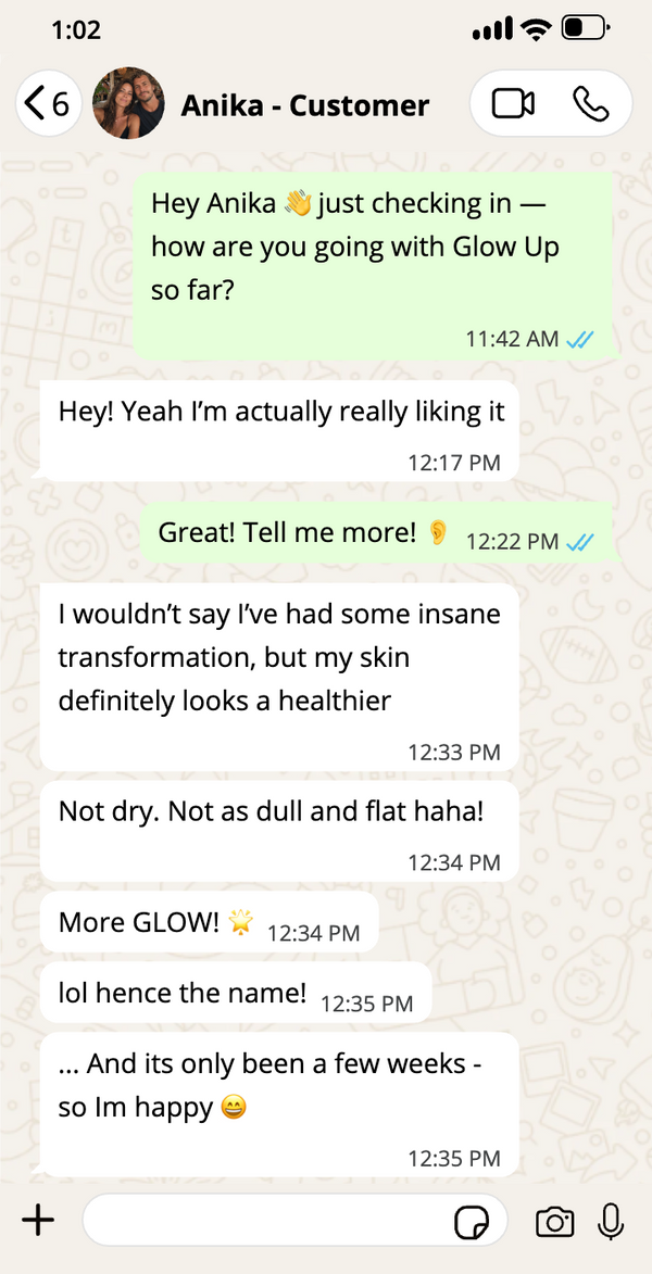 Anika, Customer · Glow Up