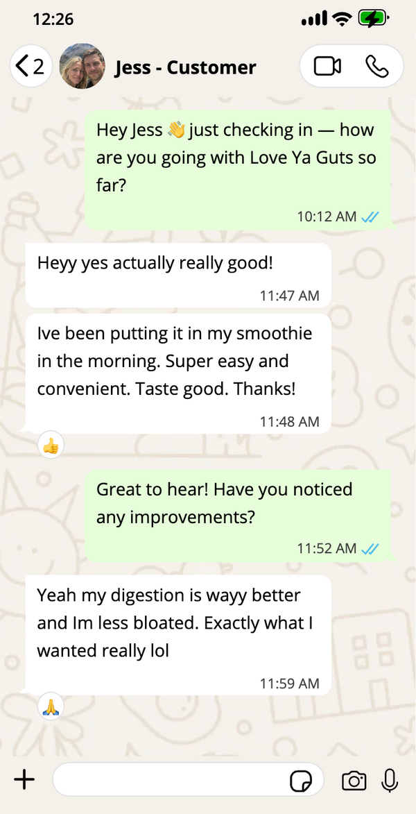 Jess, Customer · Love Ya Guts