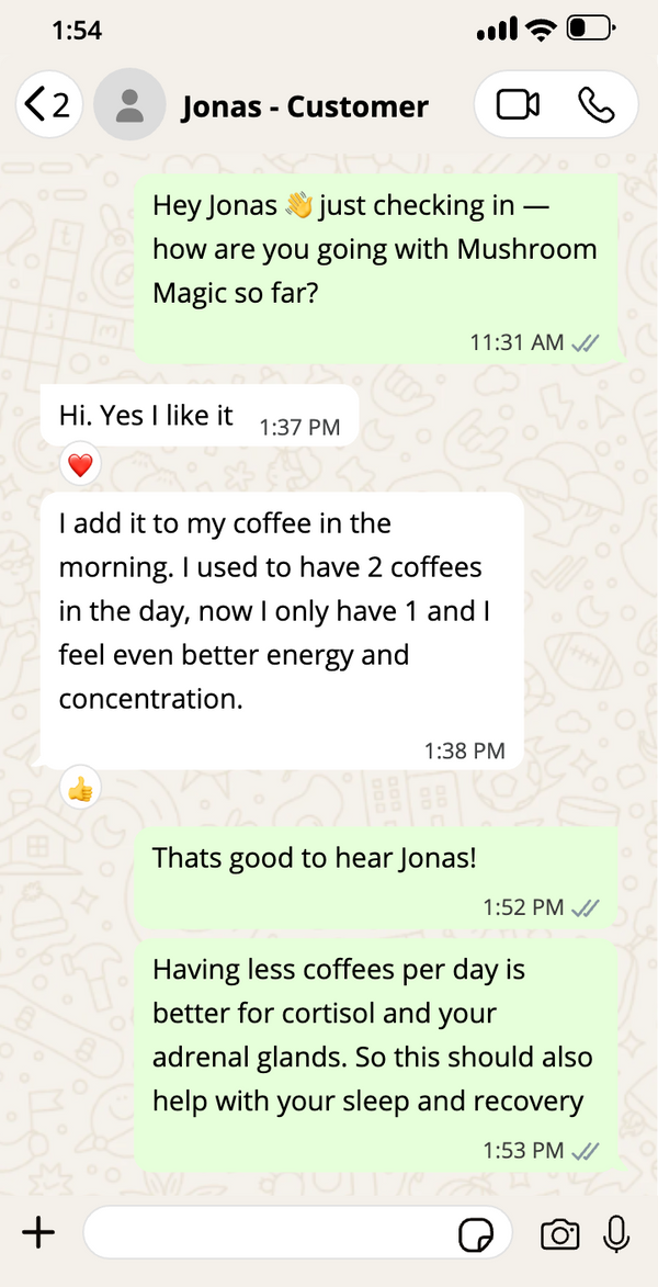 Jonas, Customer · Mushroom Magic